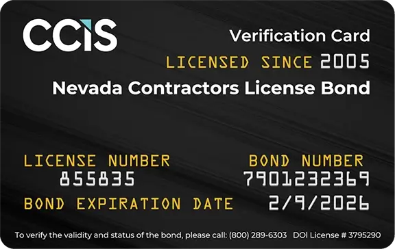 nv state contractor bond card example